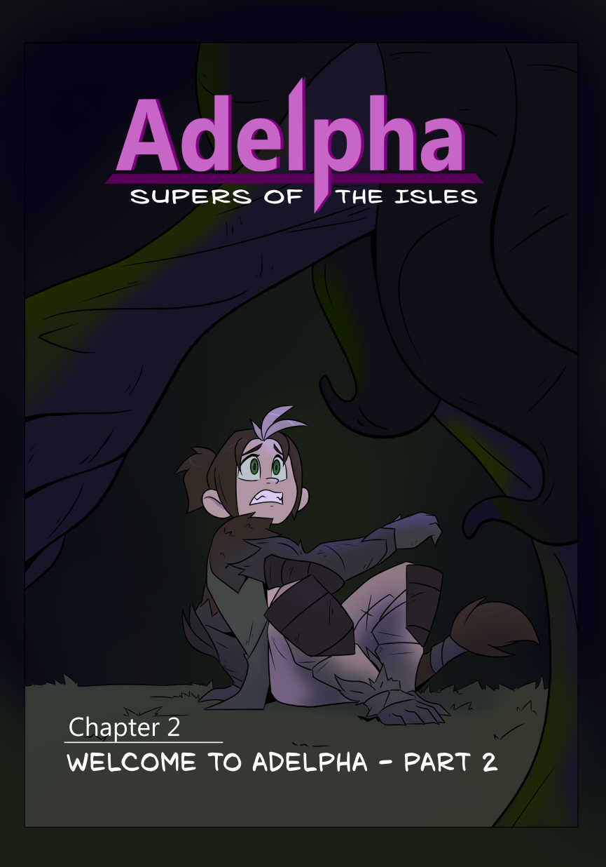 An'Di is on the ground, looking up at an ominous figure.
